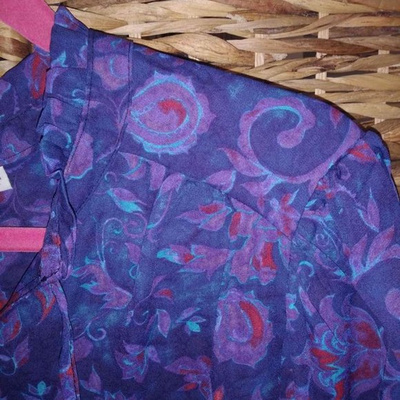 Purple, blue and red blouse - 1X - Picture 4 of 6